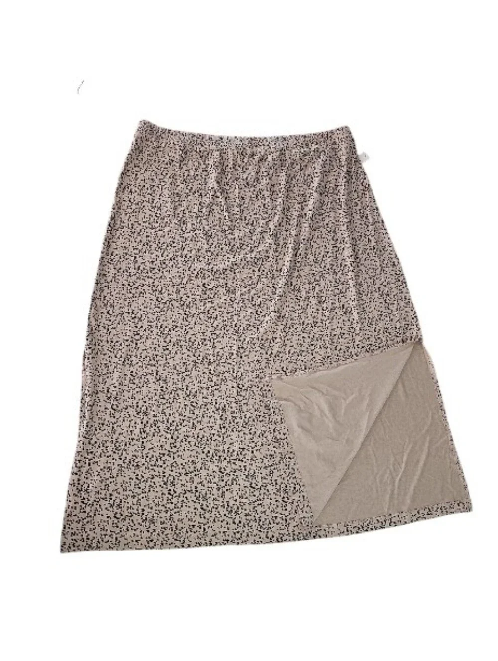 Leopard Print Maxi Skirt Women XXL Side Slit Stretch Pull On NWT Neutral Travel